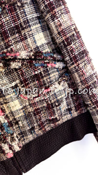 CHANEL 08C Beige Maroon Red Multicolor Tweed Skirt 36 シャネル ベージュ マルーン レッド マルチカラー キャンペーン広告作品 ツイード スカート 即発
