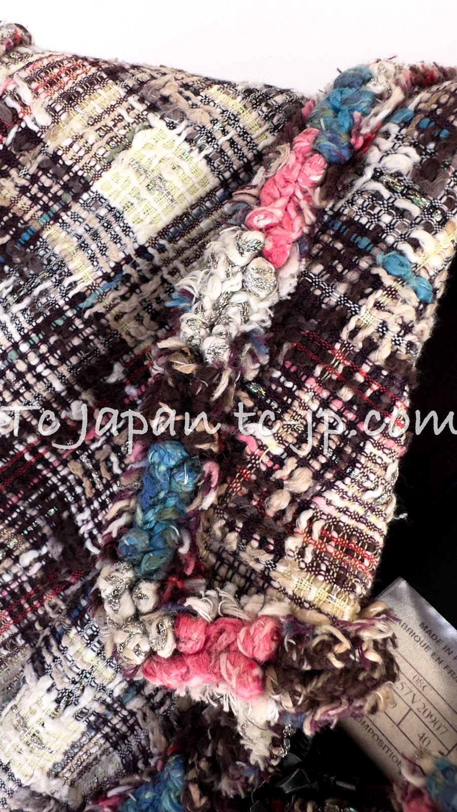 CHANEL 08C Beige Maroon Red Multicolor Tweed Skirt 36 シャネル ベージュ マルーン レッド マルチカラー キャンペーン広告作品 ツイード スカート 即発
