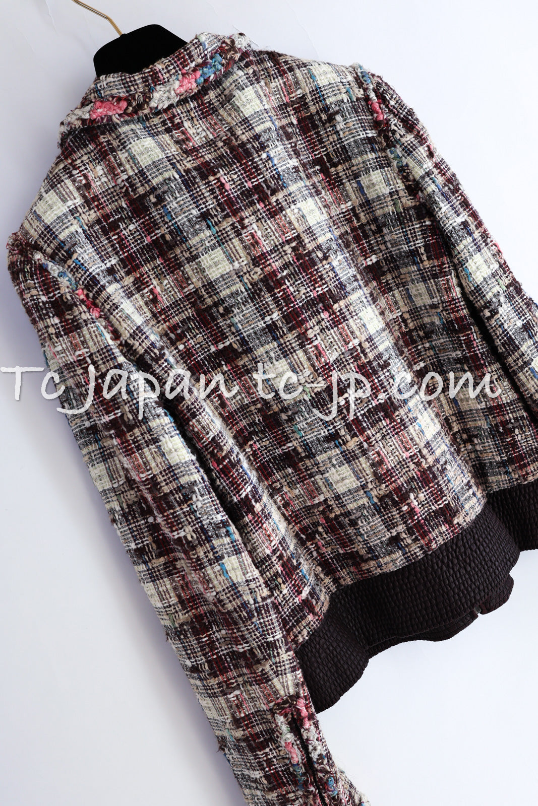 CHANEL 08C Beige Maroon Red Multicolor Tweed Skirt 36 シャネル ベージュ マルーン レッド マルチカラー キャンペーン広告作品 ツイード スカート 即発