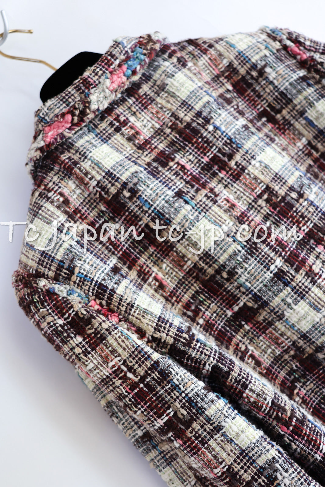 CHANEL 08C Beige Maroon Red Multicolor Tweed Skirt 36 シャネル ベージュ マルーン レッド マルチカラー キャンペーン広告作品 ツイード スカート 即発