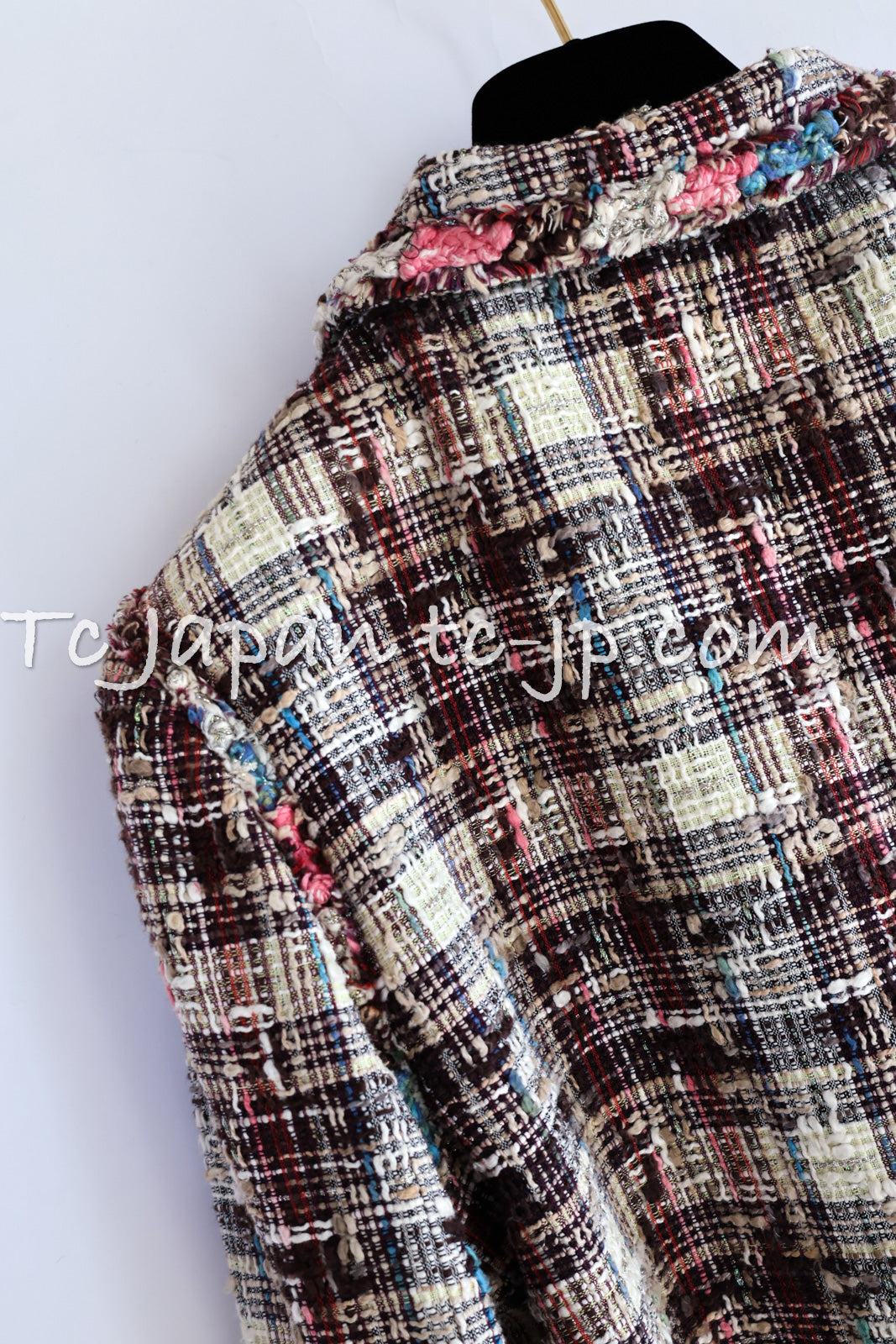 CHANEL 08C Beige Maroon Red Multicolor Tweed Skirt 36 シャネル ベージュ マルーン レッド マルチカラー キャンペーン広告作品 ツイード スカート 即発