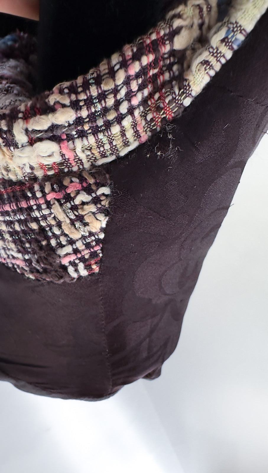 CHANEL 08C Beige Maroon Red Multicolor Tweed Skirt 36 シャネル ベージュ マルーン レッド マルチカラー キャンペーン広告作品 ツイード スカート 即発