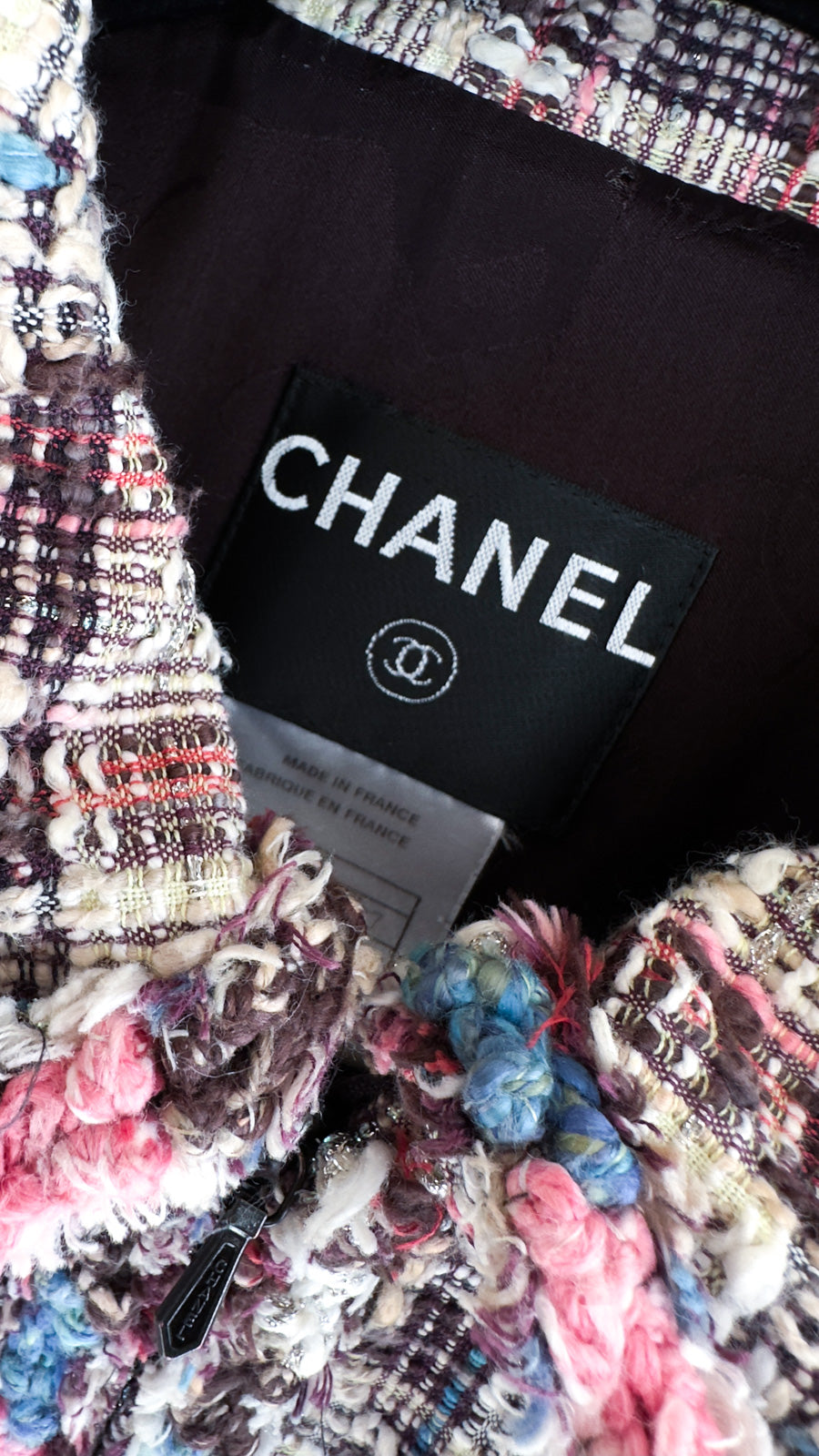 CHANEL 08C Beige Maroon Red Multicolor Tweed Skirt 36 シャネル ベージュ マルーン レッド マルチカラー キャンペーン広告作品 ツイード スカート 即発