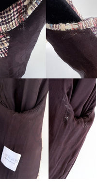 CHANEL 08C Beige Maroon Red Multicolor Tweed Skirt 36 シャネル ベージュ マルーン レッド マルチカラー キャンペーン広告作品 ツイード スカート 即発