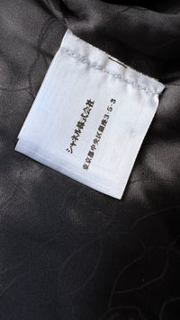 CHANEL 06A Gray Black Houndstooth Wool Silk Tweed Collarless Jacket 38 40 シャネル グレー ブラック 千鳥格子 ウール シルク ツイード ノーカラー ジャケット 即発