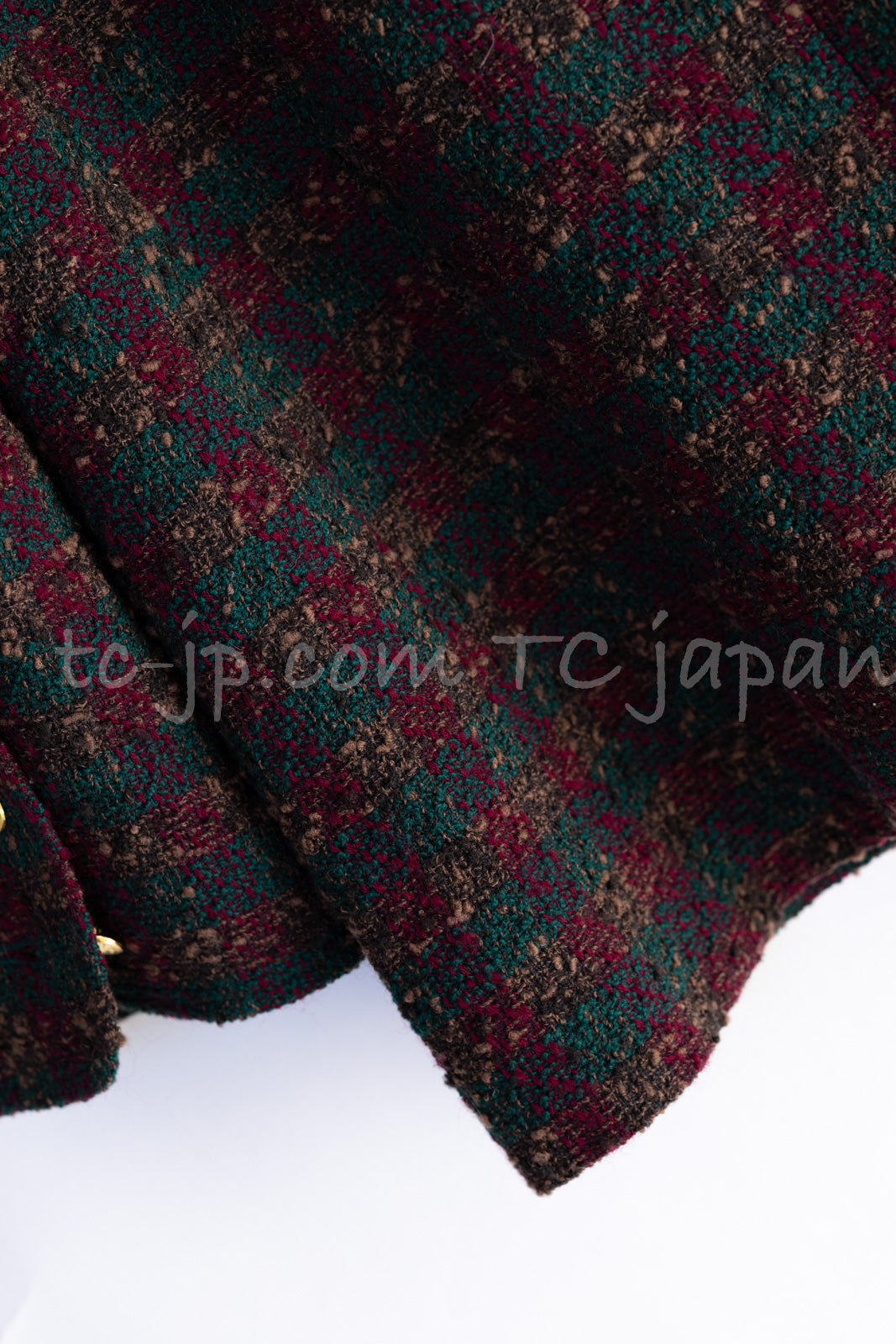 CHANEL 89A Vintage Wine Red Brown Green Wool Tweed Runway Jacket 42 44 シャネル ヴィンテージ ワインレッド ブラウン グリーン ツイード ジャケット 即発