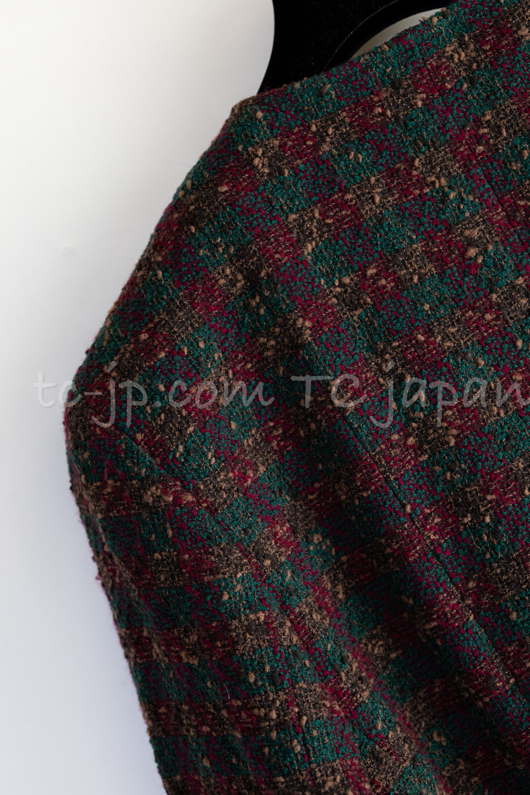 CHANEL 89A Vintage Wine Red Brown Green Wool Tweed Runway Jacket 42 44 シャネル ヴィンテージ ワインレッド ブラウン グリーン ツイード ジャケット 即発
