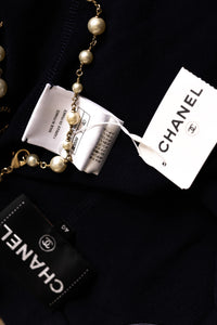 CHANEL 19S Navy Front Zipper Stitched Cardigan Jacket 38 40 44 シャネル ネイビー ジッパーフロント カーディガン ジャケット 即発