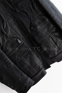CHANEL 07A Black Lamb Skin Leather Blouson Half Coat Jacket 34 36 38 シャネル ブラック ラム スキン レザー ライダース ブルゾン ジャンバー ハーフ コート ジャケット 即発