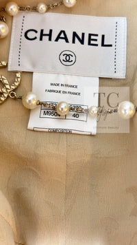 CHANEL 14C Beige Cropped Jacket CC Buttons 40 42 シャネル ベージュ クロップド ジャケット CCロゴボタン 即発