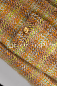 CHANEL 89A Vintage Orange Yellow Wool Tweed Jacket Coat 38 40 42 シャネル ヴィンテージ オレンジ イエロー ウール ツイード ジャケット コート 即発