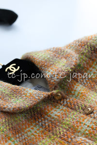 CHANEL 89A Vintage Orange Yellow Wool Tweed Jacket Coat 38 40 42 シャネル ヴィンテージ オレンジ イエロー ウール ツイード ジャケット コート 即発