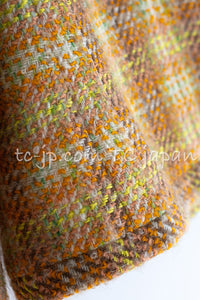 CHANEL 89A Vintage Orange Yellow Wool Tweed Jacket Coat 38 40 42 シャネル ヴィンテージ オレンジ イエロー ウール ツイード ジャケット コート 即発