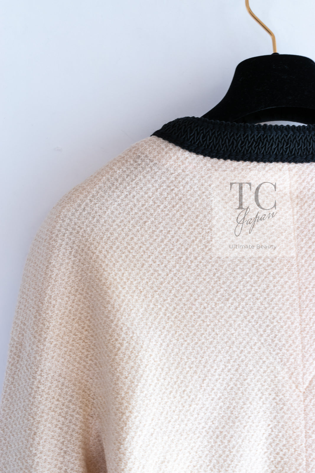 CHANEL 90S Vintage Ivory Black Braid Trim CC Ball Buttons Tweed Jacket 44 46 シャネル ヴィンテージ アイボリー ブラック ブレードトリム CCロゴ 手毬ボタン ツイード ジャケット 即発