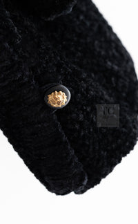 CHANEL Vintage Creations Little Black Jacket Lion Buttons Collarless 36 38 シャネル ヴィンテージ リトル ブラック ジャケット ライオン ボタン ベロア ベルベット ノーカラー 即発