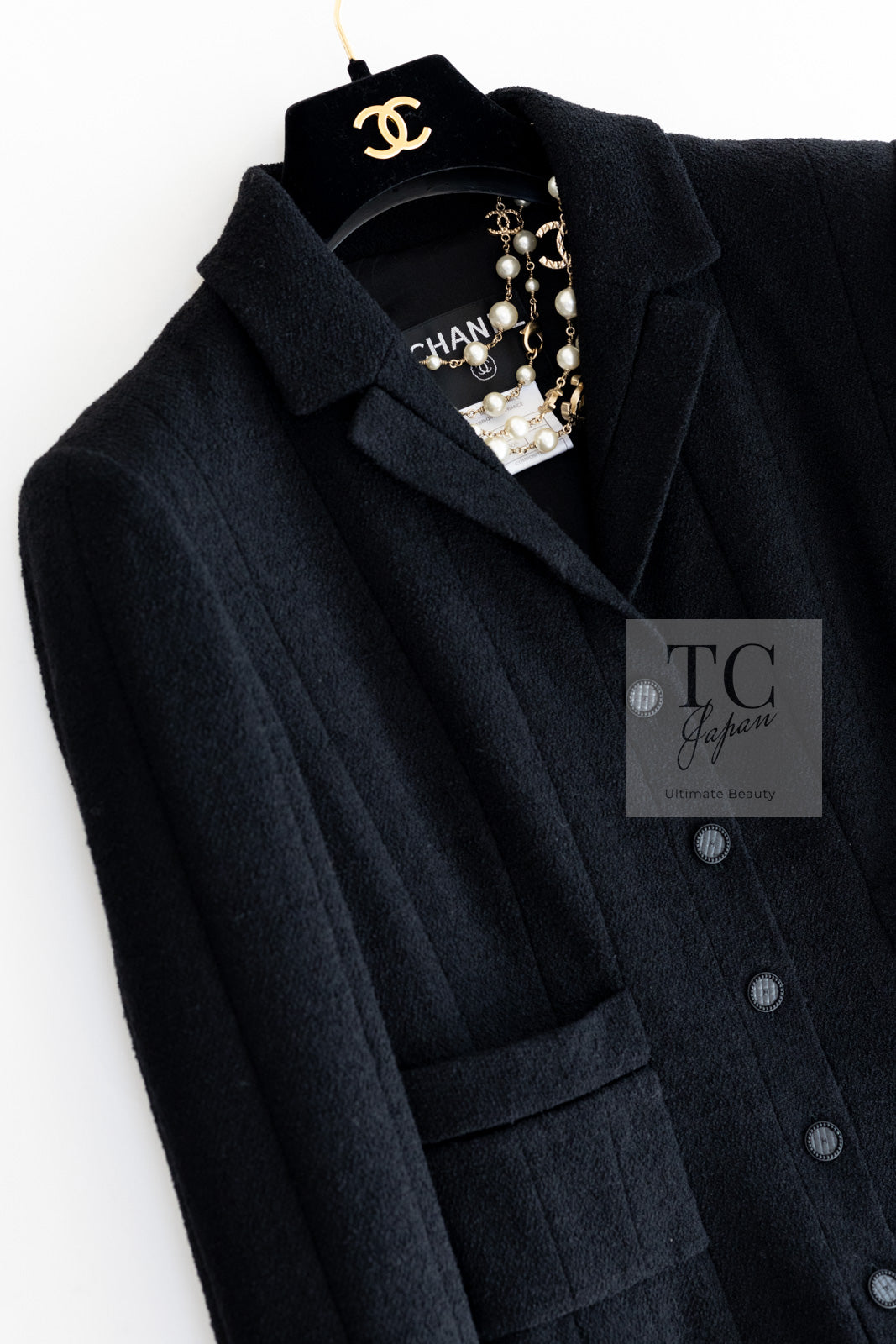 CHANEL 03A Black CC Buttons Wool Jacket 36 シャネル ブラック ココ ボタン ウール ジャケット 即発
