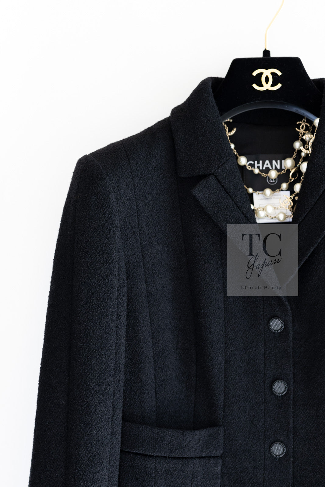 CHANEL 03A Black CC Buttons Wool Jacket 36 シャネル ブラック ココ ボタン ウール ジャケット 即発