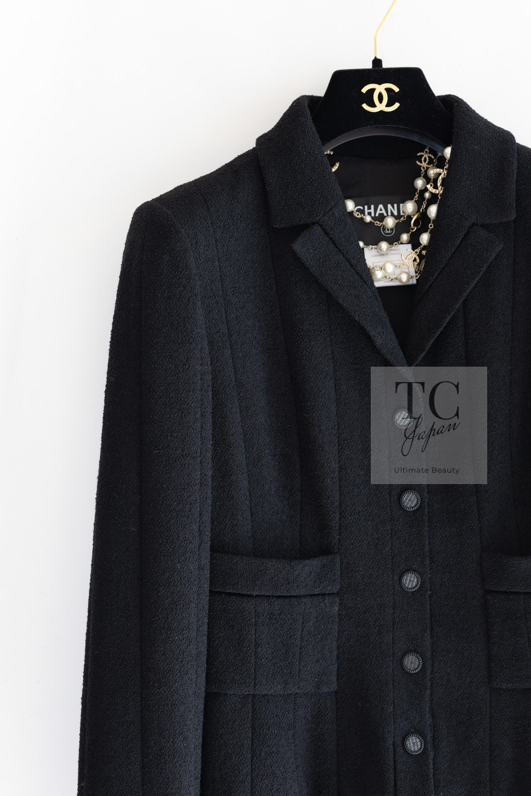 CHANEL 03A Black CC Buttons Wool Jacket 36 シャネル ブラック ココ ボタン ウール ジャケット 即発