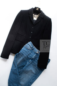 CHANEL 03A Black CC Buttons Wool Jacket 36 シャネル ブラック ココ ボタン ウール ジャケット 即発