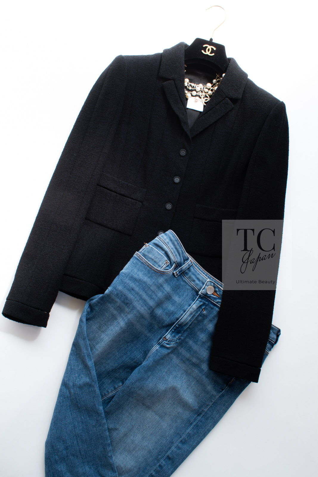 CHANEL 03A Black CC Buttons Wool Jacket 36 シャネル ブラック ココ ボタン ウール ジャケット 即発