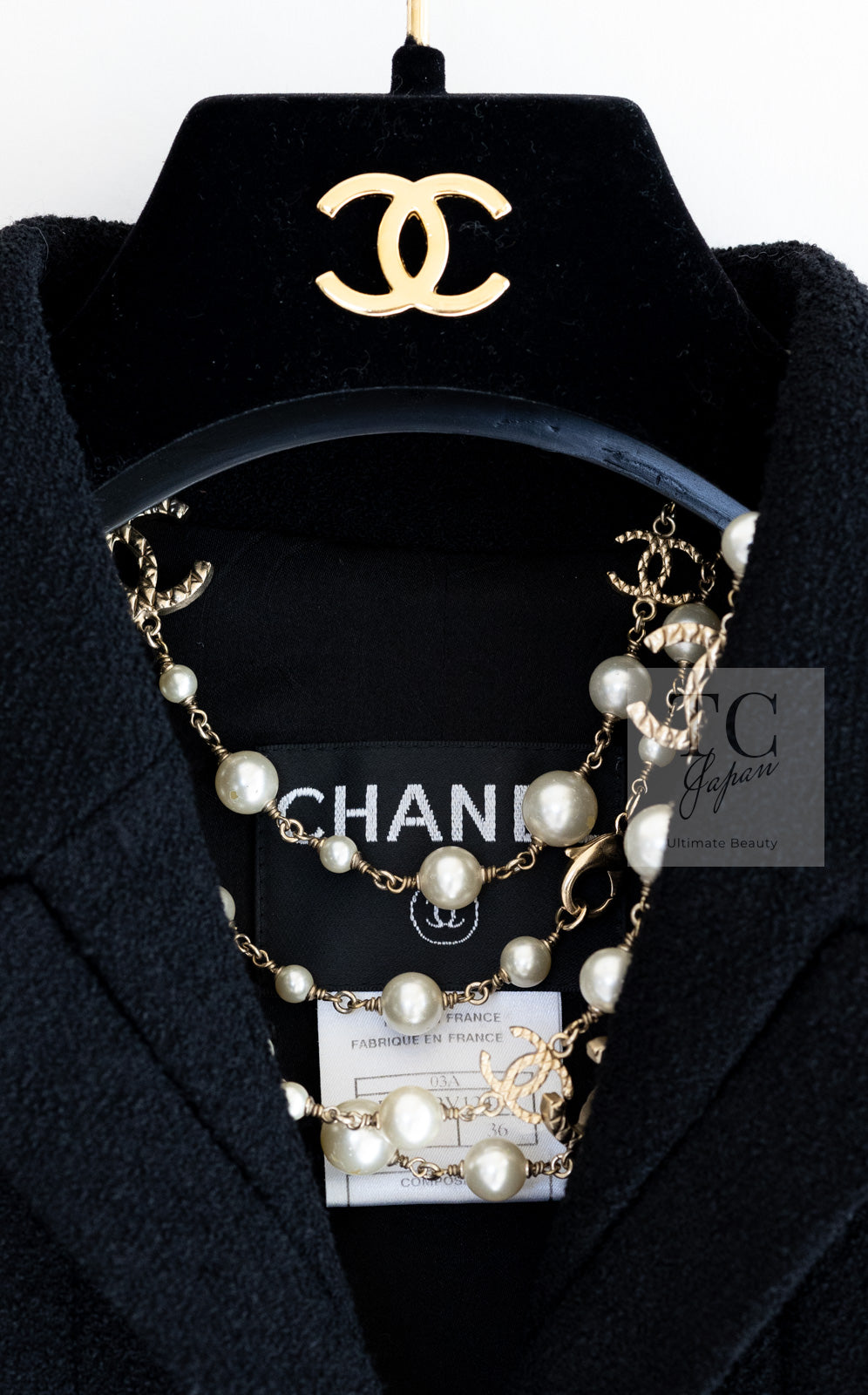 CHANEL 03A Black CC Buttons Wool Jacket 36 シャネル ブラック ココ ボタン ウール ジャケット 即発