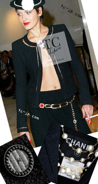 CHANEL 03A Black CC Buttons Wool Jacket 36 シャネル ブラック ココ ボタン ウール ジャケット 即発