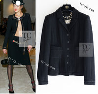 CHANEL 03A Black CC Buttons Wool Jacket 36 シャネル ブラック ココ ボタン ウール ジャケット 即発