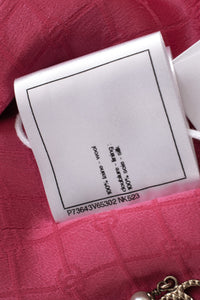 CHANEL 22A Pink Wool 100% Tweed Stand Mandarine Collar Jacket 34 36 シャネル ピンク ウール 100% ツイード マンダリン スタンド カラー ジャケット 即発