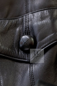 CHANEL 03A Black Lambskin Leather Jacket 36 38 シャネル ブラック ラム レザー ジャケット 即発