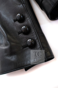 CHANEL 03A Black Lambskin Leather Jacket 36 38 シャネル ブラック ラム レザー ジャケット 即発