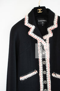CHANEL 18PA Black Braid Trim Wool Jacket Coat 34 シャネル ブラック ブレード トリム ウール ジャケット 即発