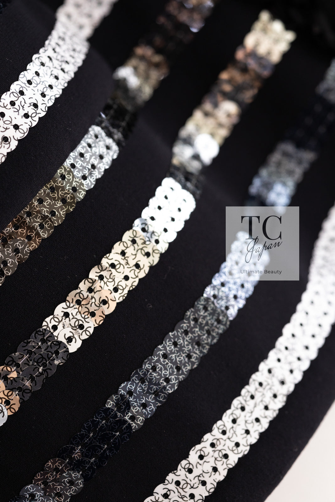 CHANEL 22C Black Sequin Glitter Stretch Jersey Jacket 38 40 42 シャネル ブラック スパンコール グリッター ストレッチ ジャージー ノーカラー ジャケット 即発