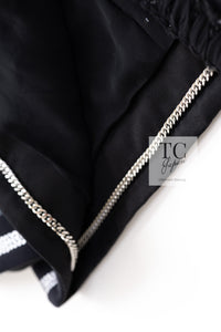 CHANEL 22C Black Sequin Glitter Stretch Jersey Jacket 38 40 42 シャネル ブラック スパンコール グリッター ストレッチ ジャージー ノーカラー ジャケット 即発