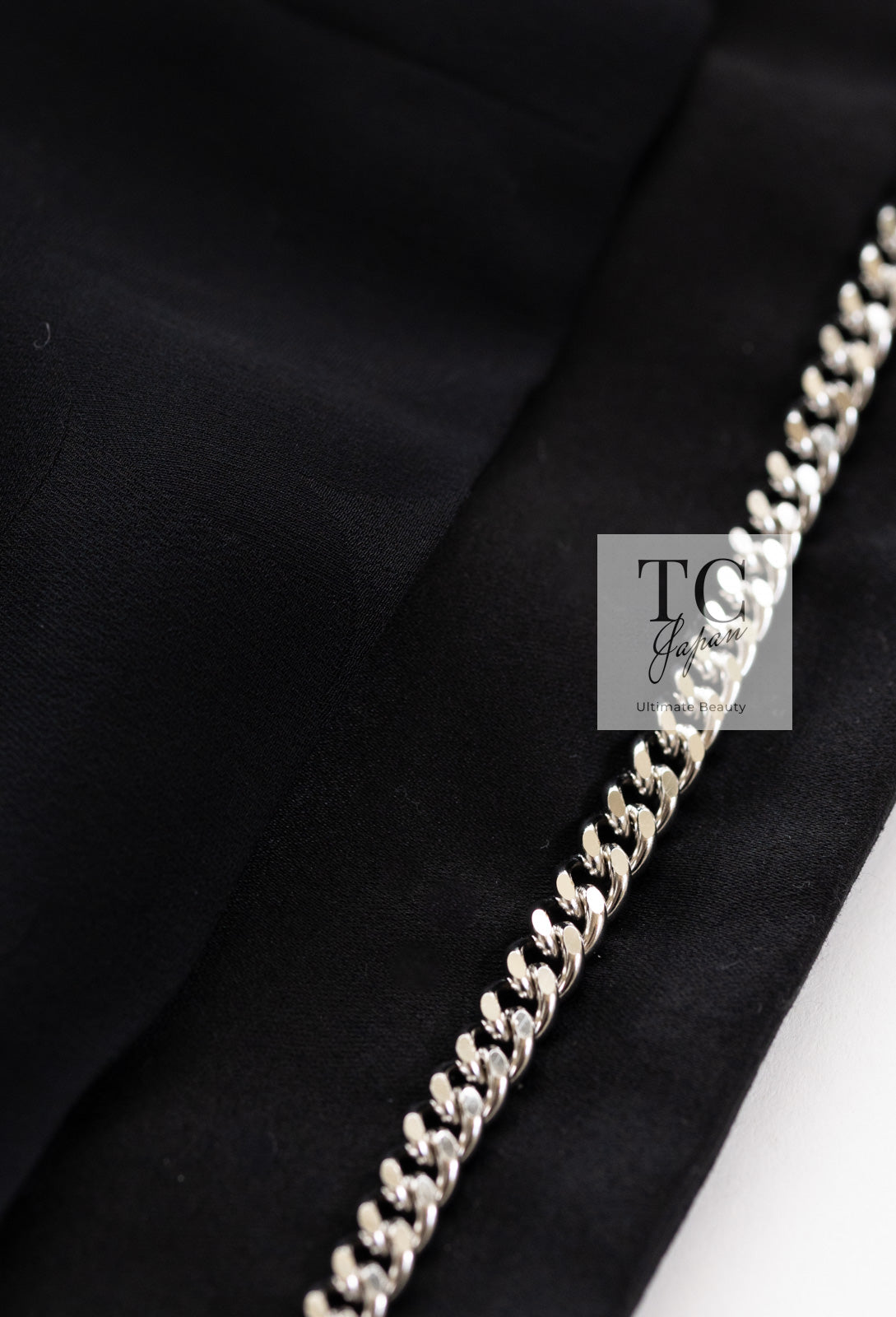 CHANEL 22C Black Sequin Glitter Stretch Jersey Jacket 38 40 42 シャネル ブラック スパンコール グリッター ストレッチ ジャージー ノーカラー ジャケット 即発