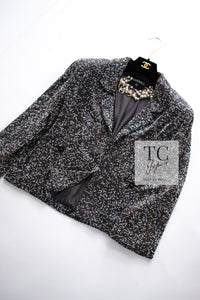 CHANEL 99S Brown Olive Navy Cotton Beaded Evening Party Jacket 40 42 シャネル ブラウン オリーブ ネイビー ビーズ イブニング パーティー ジャケット 即発