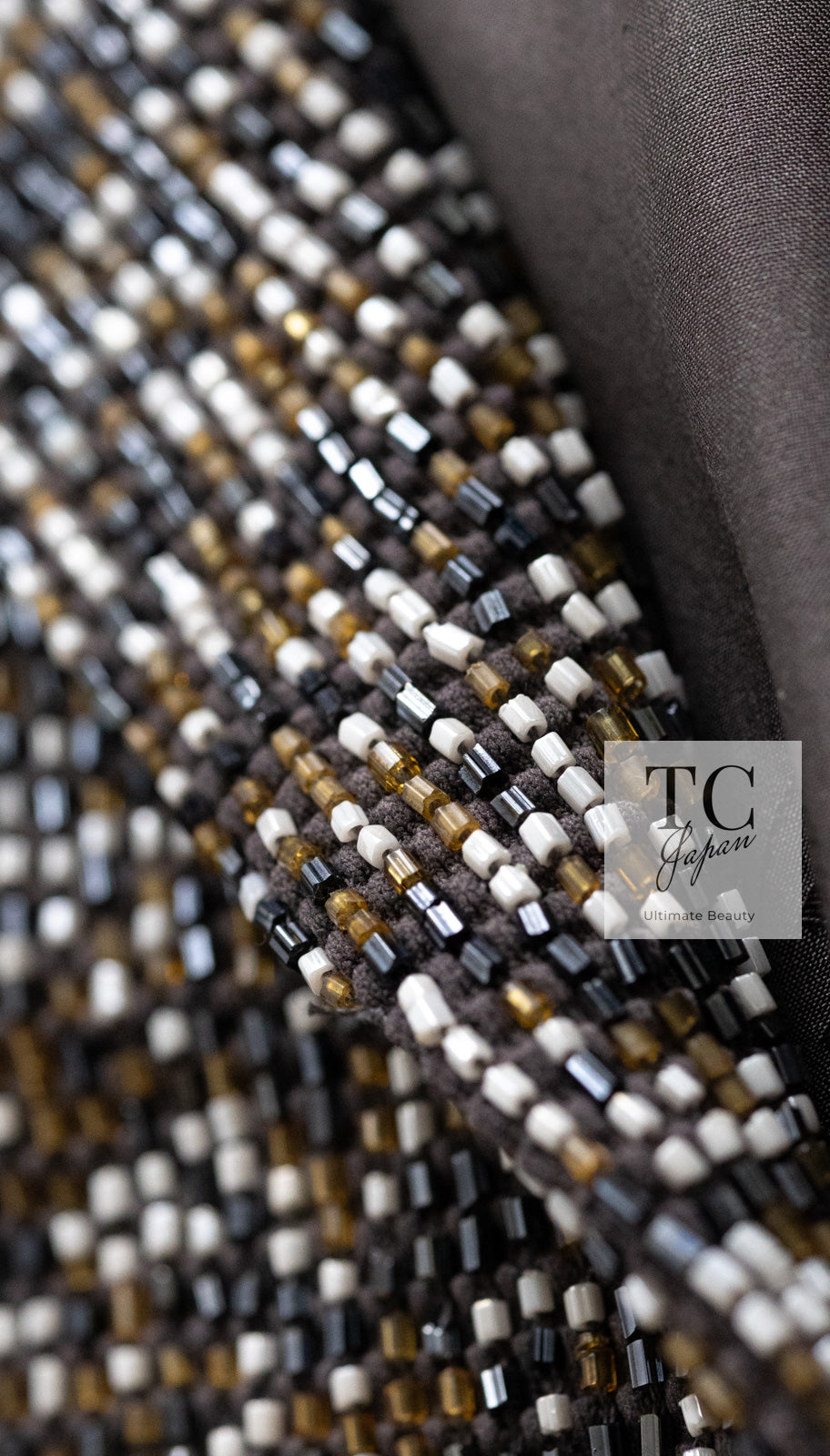 CHANEL 99S Brown Olive Navy Cotton Beaded Evening Party Jacket 40 42 シャネル ブラウン オリーブ ネイビー ビーズ イブニング パーティー ジャケット 即発