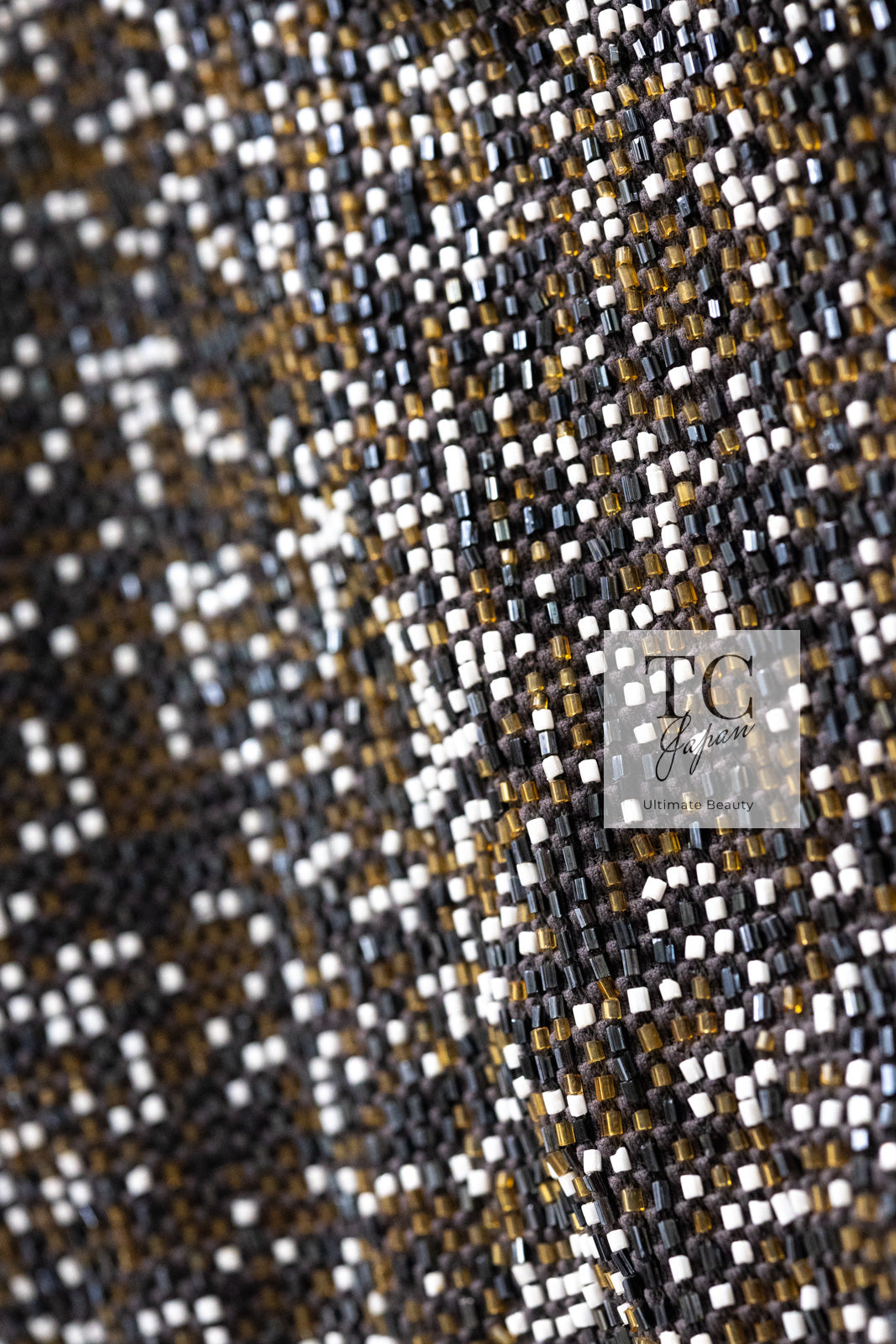 CHANEL 99S Brown Olive Navy Cotton Beaded Evening Party Jacket 40 42 シャネル ブラウン オリーブ ネイビー ビーズ イブニング パーティー ジャケット 即発