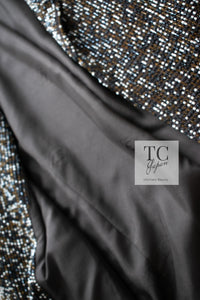 CHANEL 99S Brown Olive Navy Cotton Beaded Evening Party Jacket 40 42 シャネル ブラウン オリーブ ネイビー ビーズ イブニング パーティー ジャケット 即発