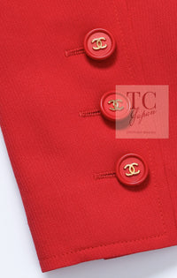CHANEL 97S Vintage Orange Red Jacket Coat 38 シャネル ヴィンテージ オレンジレッド ジャケット コート ココボタン 即発
