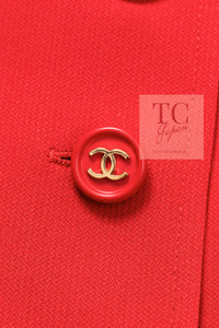CHANEL 97S Vintage Orange Red Jacket Coat 38 シャネル ヴィンテージ オレンジレッド ジャケット コート ココボタン 即発