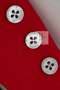 CHANEL 90s Vintage Red CC Silver Button Double Jacket 34 36 シャネル ヴィンテージ レッド CC シルバー ボタン ダブル ジャケット 即発