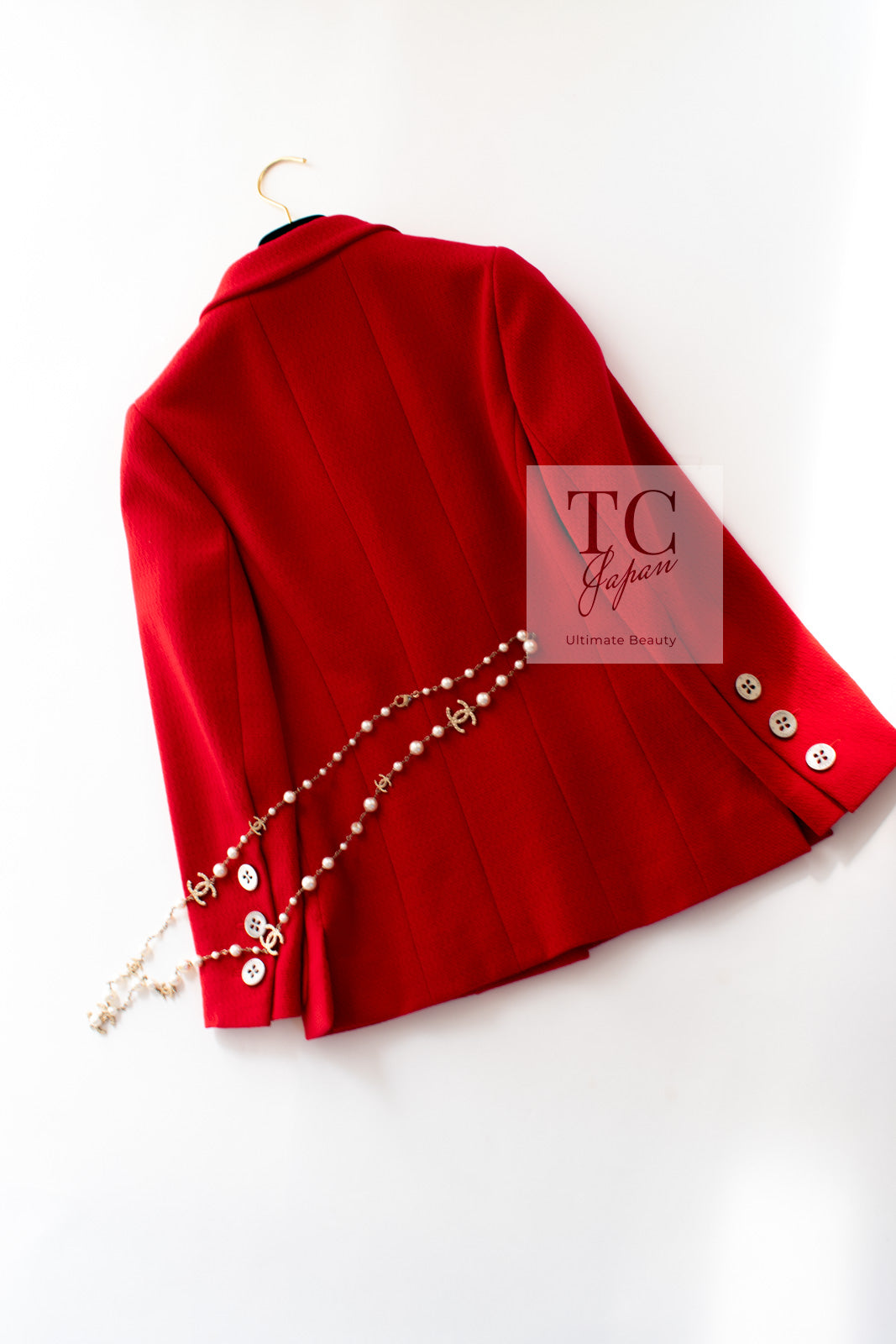 CHANEL 90s Vintage Red CC Silver Button Double Jacket 34 36 シャネル ヴィンテージ レッド CC シルバー ボタン ダブル ジャケット 即発