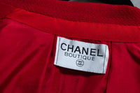 CHANEL 90s Vintage Red CC Silver Button Double Jacket 34 36 シャネル ヴィンテージ レッド CC シルバー ボタン ダブル ジャケット 即発