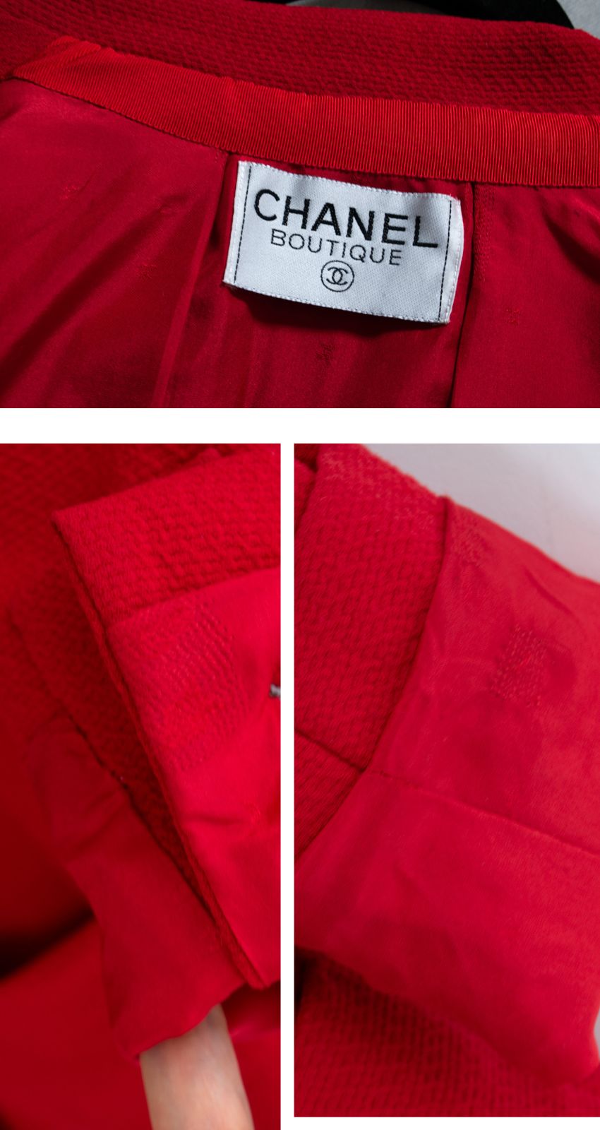 CHANEL 90s Vintage Red CC Silver Button Double Jacket 34 36 シャネル ヴィンテージ レッド CC シルバー ボタン ダブル ジャケット 即発