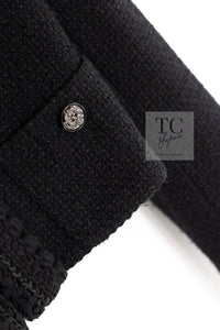 CHANEL 22C Black Cropped Cotton Jacket 34 36 シャネル ブラック クロップド コットン ジャケット 即発