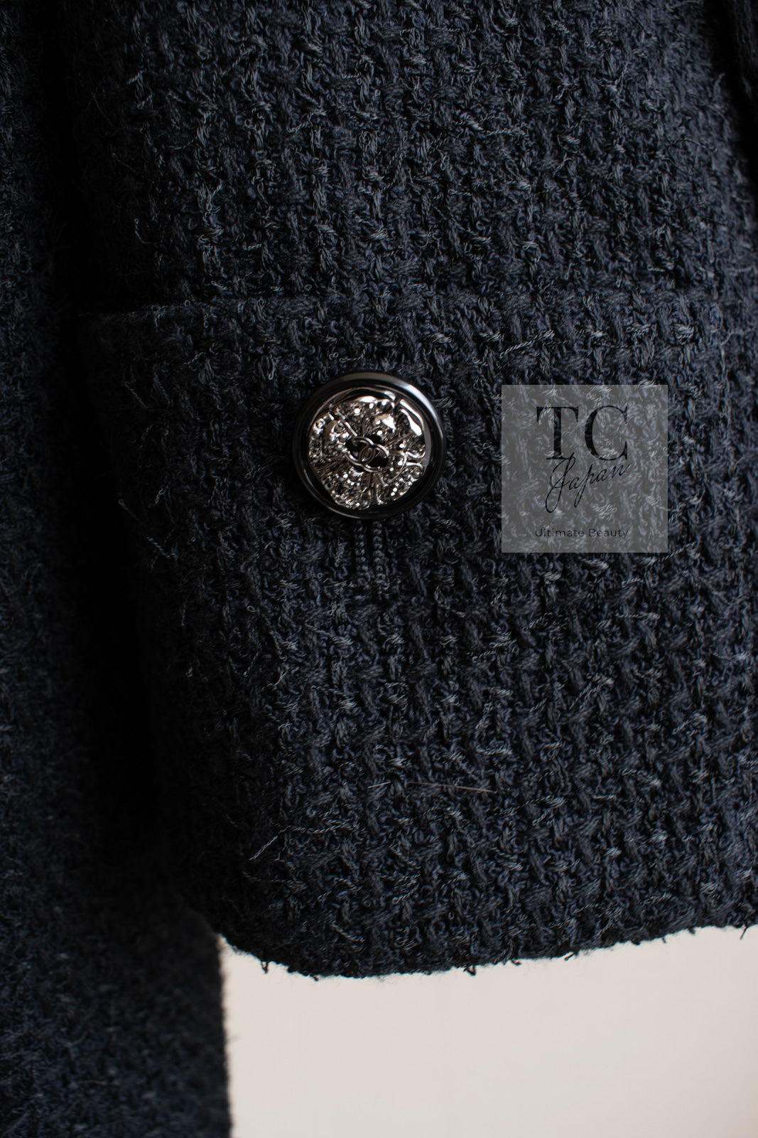 CHANEL 22C Black Cropped Cotton Jacket 34 36 シャネル ブラック クロップド コットン ジャケット 即発