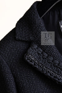 CHANEL 22C Black Cropped Cotton Jacket 34 36 シャネル ブラック クロップド コットン ジャケット 即発