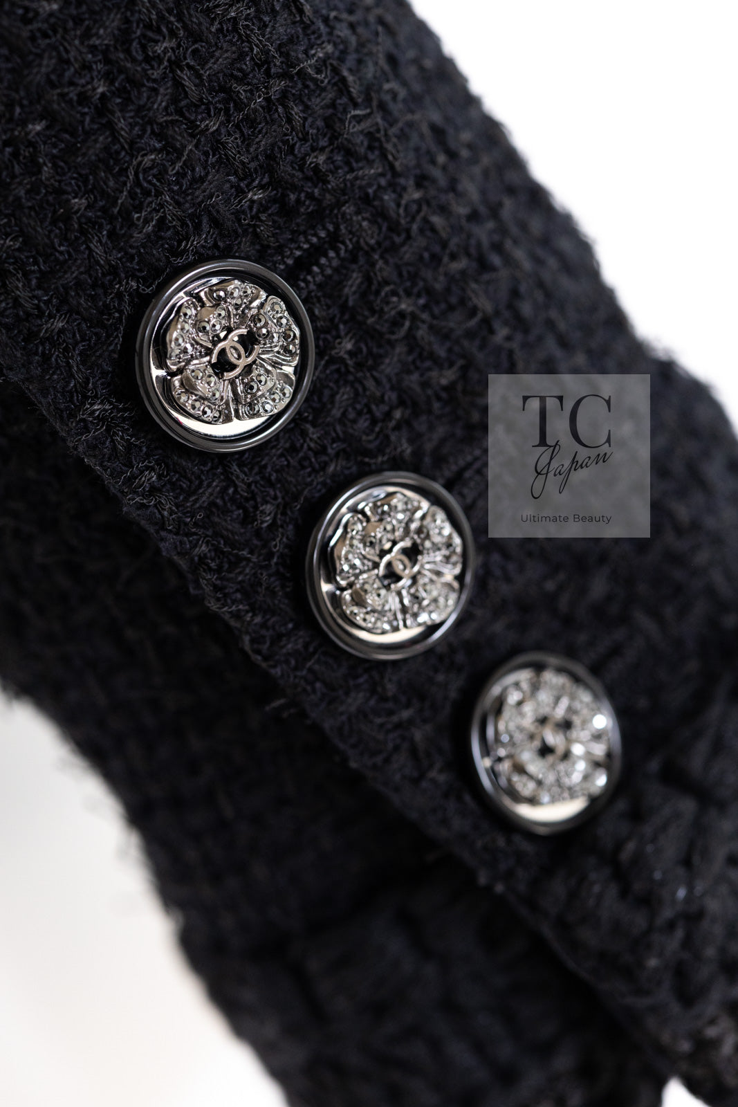 CHANEL 22C Black Cropped Cotton Jacket 34 36 シャネル ブラック クロップド コットン ジャケット 即発