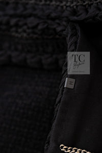 CHANEL 22C Black Cropped Cotton Jacket 34 36 シャネル ブラック クロップド コットン ジャケット 即発