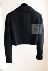CHANEL 22C Black Cropped Cotton Jacket 34 36 シャネル ブラック クロップド コットン ジャケット 即発